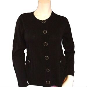 Jenny Black Cardigan Sweater Size SMALL